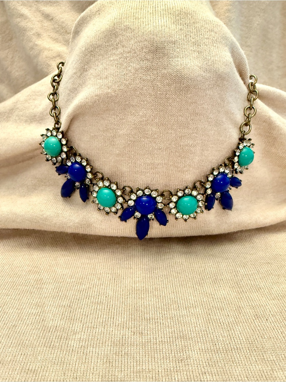 Blue and Turquoise Crystal Statement Necklace
